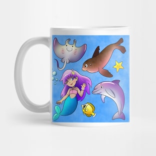 Mermaid With Ocean Friends Mug